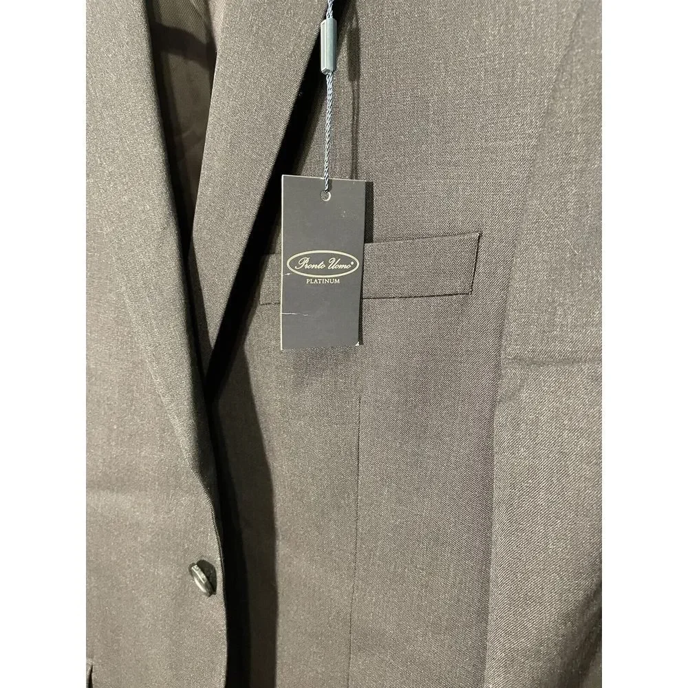 NWT Pronto Uomo Platinum 42R Gray 100%‎ Wool 2Btn Notched Lapel Blazer